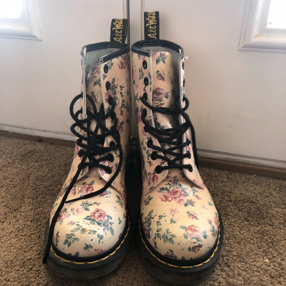 Pink Floral Doc Martens